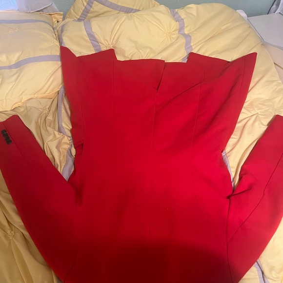 Long Red Pea-Coat/Jacket - Picture 4 of 5